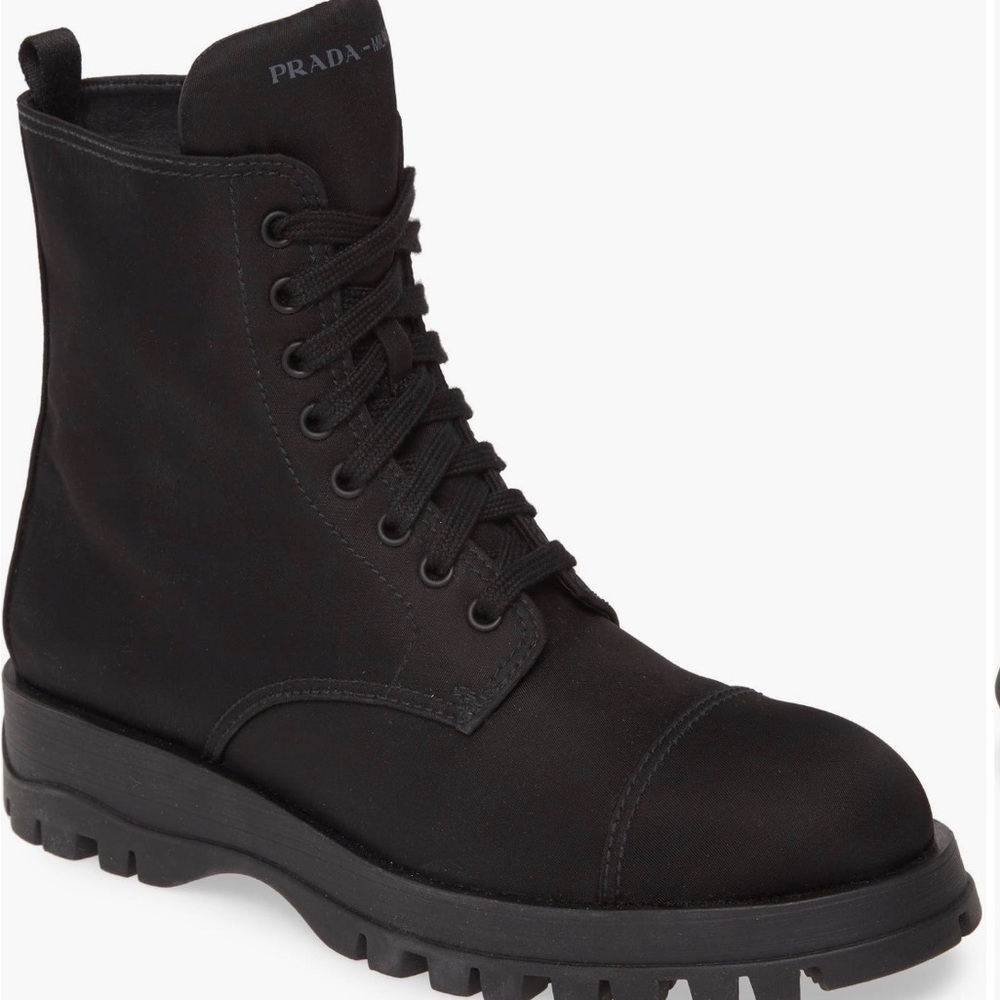 Prada Nylon Combat Boots 🖤 | Nordstrom Exclusive | 37.5 / 7.5 | Barely Worn